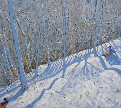 ANDREW MACARA  - sledging through the woods, nr courchevel